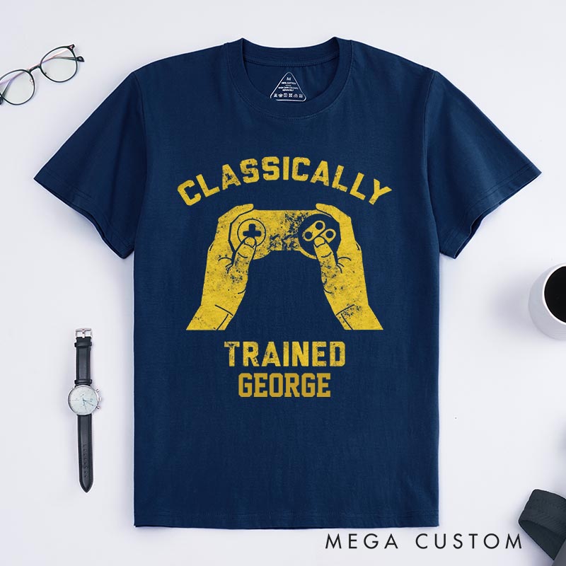 Personalized Classically Trained Game Classic T-Shirts Video Game Tshirt Geek Gaming Nerd Shirt