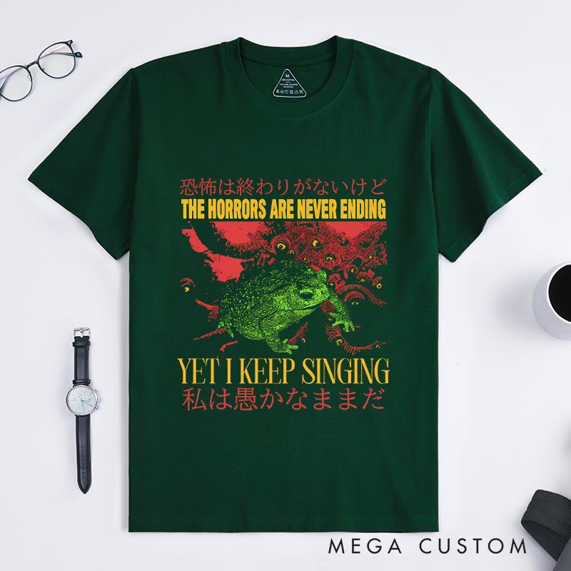 Personalized The Horrors Vintage Japanese Frog Classic T-Shirts Funny Vintage Japanese Tshirt