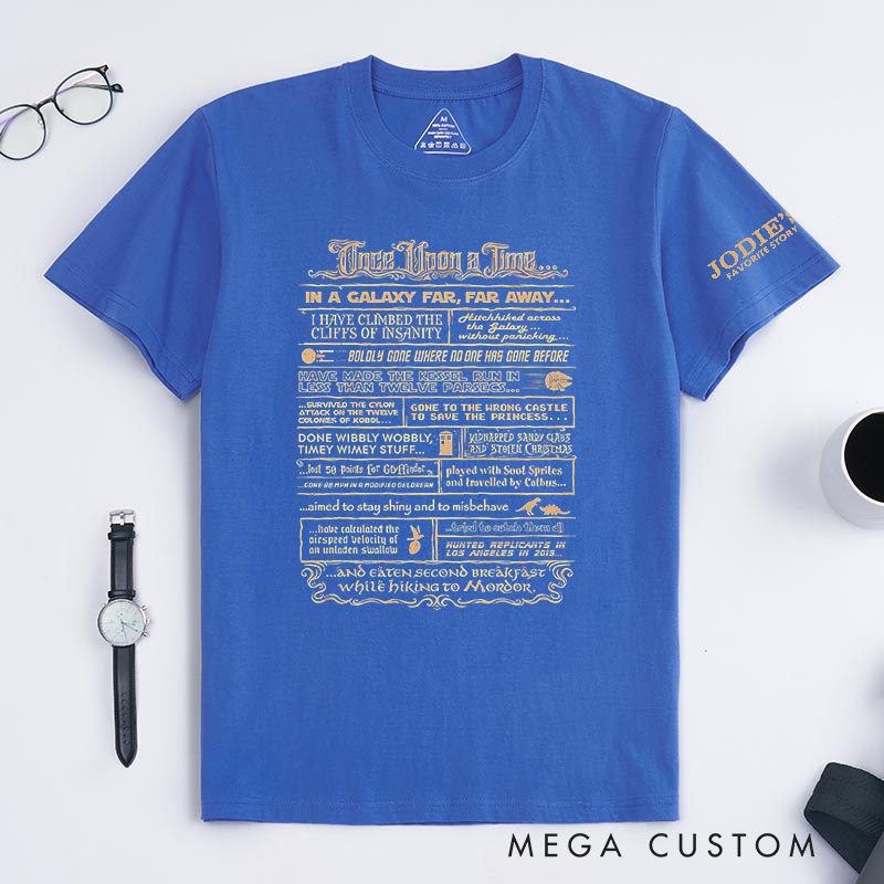 Personalized Once Upon a Time Classic T-Shirts Galaxy Fantasy Funny Geek Tshirt for Movie Lovers