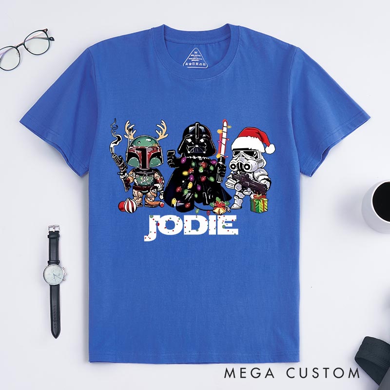 Personalized Christmas Galaxy Classic T-Shirts Star Holiday Fantasy Nerdy Geek Tshirt Christmas Gift