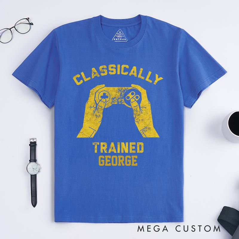 Personalized Classically Trained Game Classic T-Shirts Video Game Tshirt Geek Gaming Nerd Shirt