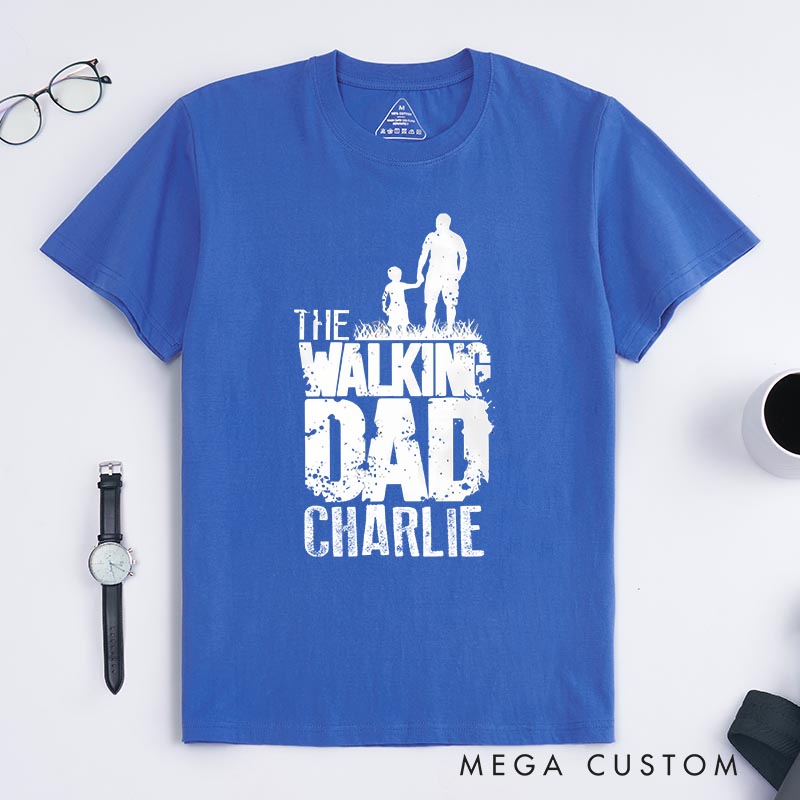 Personalized the Walking Dad Mens Classic T-Shirts Father Horror Geeky Tshirt for Movie Lovers Father's Day