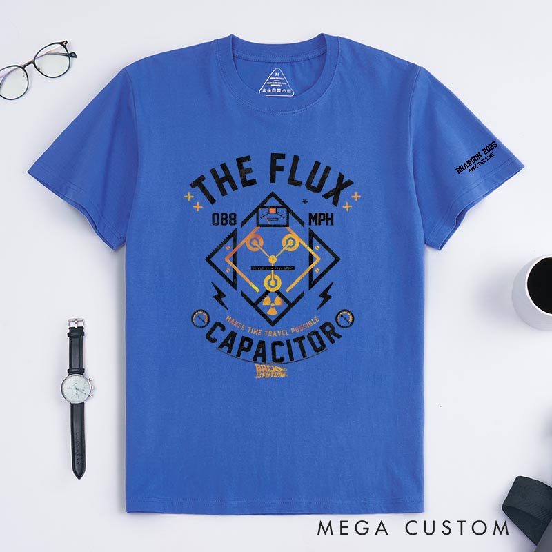 Personalized the Flux Capacitor Classic T-Shirts Future Fiction Movie Tshirt Geek Nerdy Movie Shirt