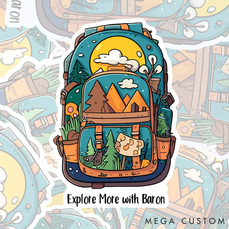 Personalized Travel Backpack Sticker Camping Hiking Adventure Stickers for Nature Traveling Outdoors Lover Gift