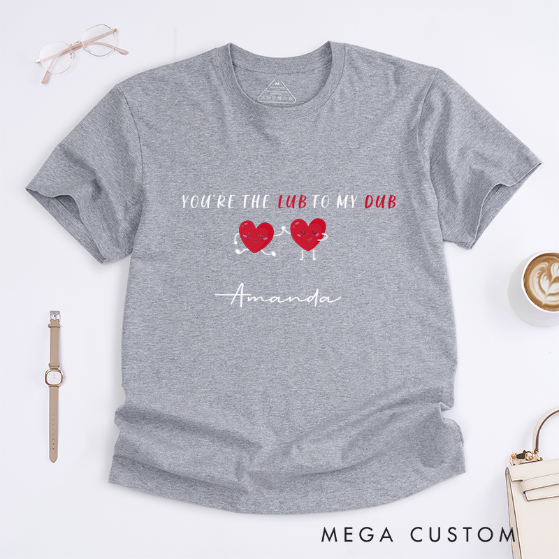 Personalized Nurse T-Shirts You’re the Lup to My Dup Heartbeat Shirt Fun and Cute Gift for Nurses