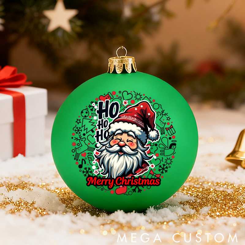 Personalized Christmas Ball Ornament Santa Claus's Smile HO HO HO
