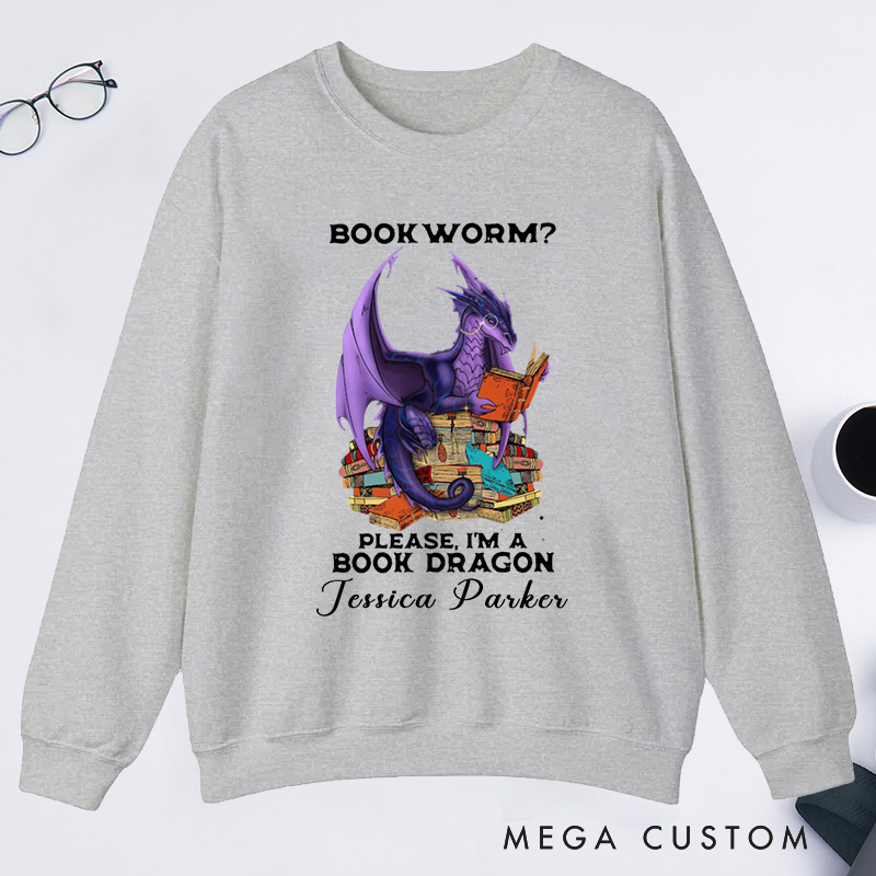 Personalized Dragon Book Classic Sweatshirts Bookworm Sweatshirt Reading Sweatshirt Reading Lover Shirt