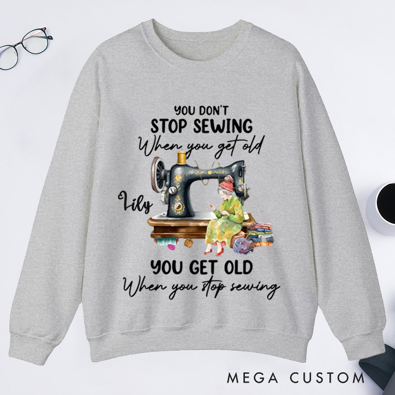 Personalized Funny Quotes Sewing Machine Classic Sweatshirts Sewing Sweatshirts Sewing Pattern Sweatshirts Mom Life Cute Sewing Gift
