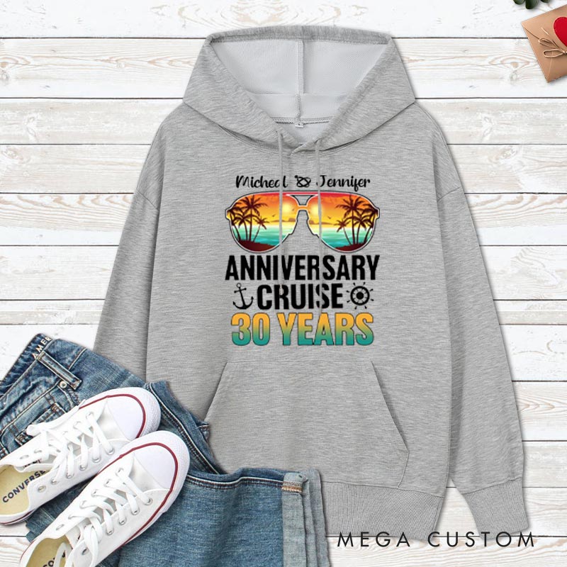 Personalized 30th Anniversary Cruise Hoodie 30 Years Anniversary Gift Hoodie for Couple Anniversary Outfit for Husband Wife