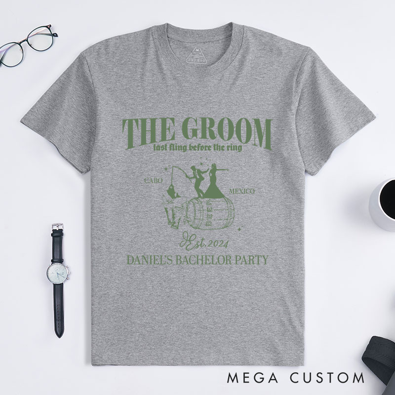Personalized Bachelor Party T-Shirts Groom Team Shirts Best Man Bachelor Party T-Shirts Whiskey Lovers Tops Groomsmen Gift For Men