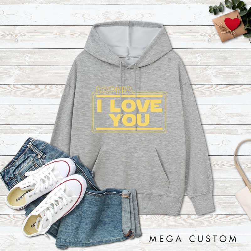 Personalized Couple I Love You and I Know Valentine's Day Hoodie with Name Couple Sweatshirt for Boyfriend Girlfriend Hubby Wifey Husband Wife