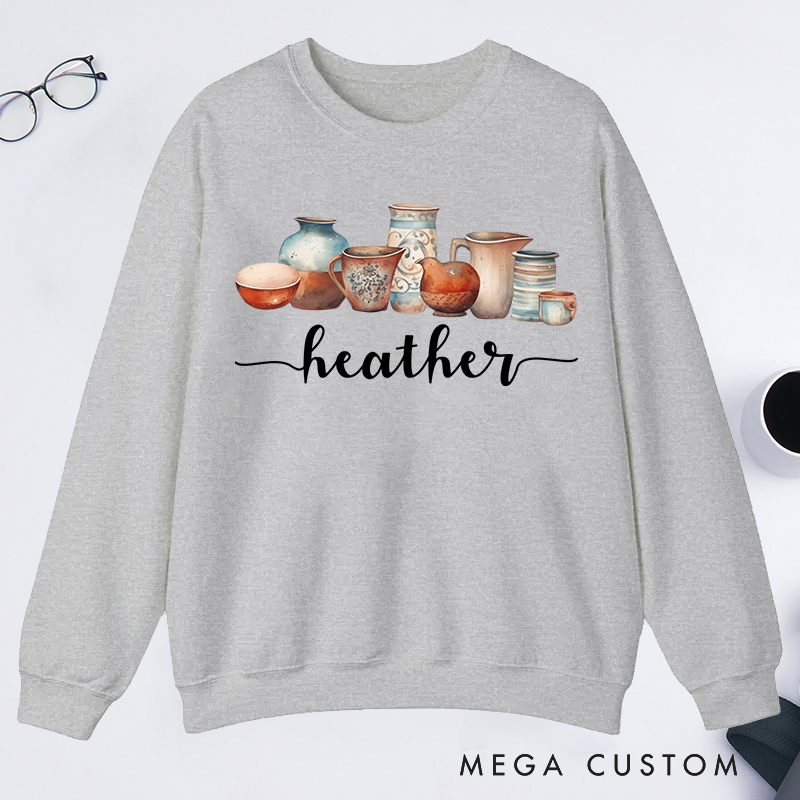 Personalized Pottery Lover Classic Sweatshirts for Ceramics Artist Gift for Pottery Teacher Pottery Maker Sweatshirts