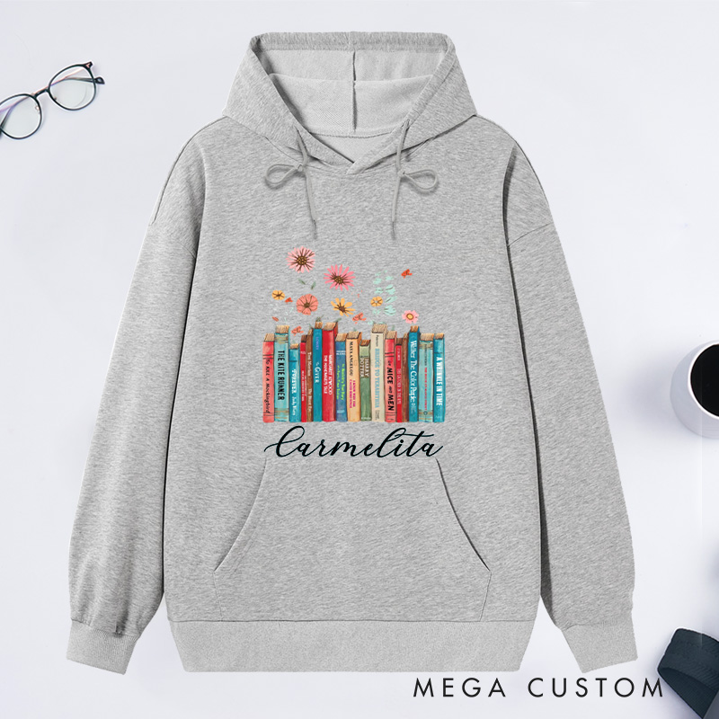 Personalized I'm with the Banned Classic Hoodies Floral Books Hoodies Custom Bookish Hoodies with Name Librarian Gift Book Lover Gift for Reader