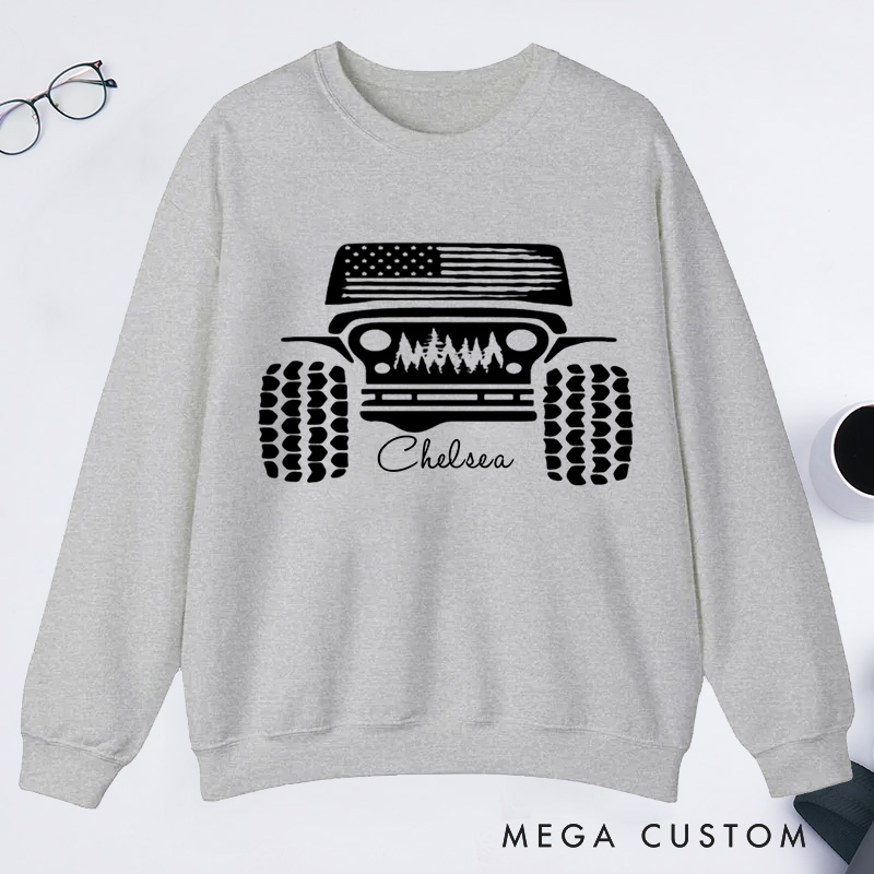 Personalized US Off Road Forest Classic Sweatshirts Gifts for Travel Enthusiasts
