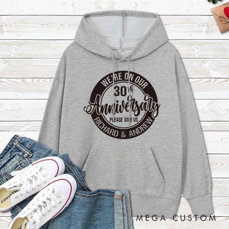 Personalized 30th Anniversary Humor Hoodie Couple 30th Anniversary Top Wear for Her Him Anniversary Outfit for Wife Husband