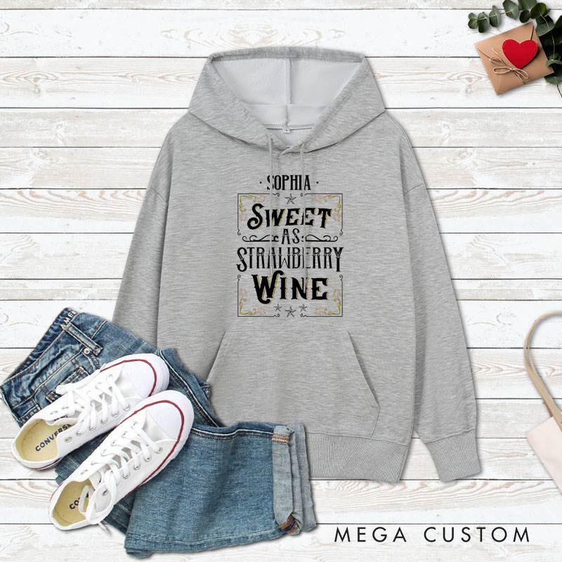 Personalized Couple Smooth as Tennessee Whiskey Hoodie Sweet as Strawberry Wine Valentine's Day Sweatshirt for Boyfriend Girlfriend Husband Wife