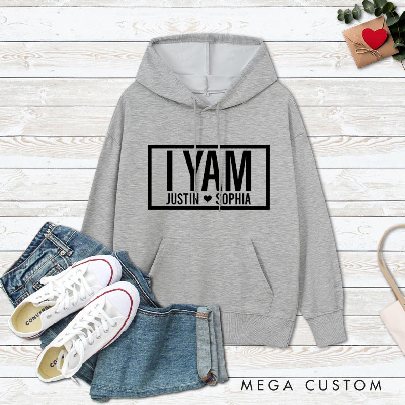 Personalized Couple Minimalist She's My Sweet Potato and I Yam Hoodie Couple Thanksgiving Sweatshirt for Boyfriend Girlfriend Husband Wife