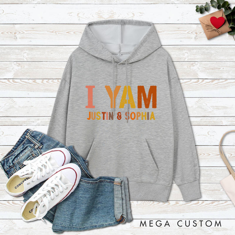 Personalized Couple Retro She's My Sweet Potato and I Yam Hoodie Couple Thanksgiving Sweatshirt for Boyfriend Girlfriend Husband Wife