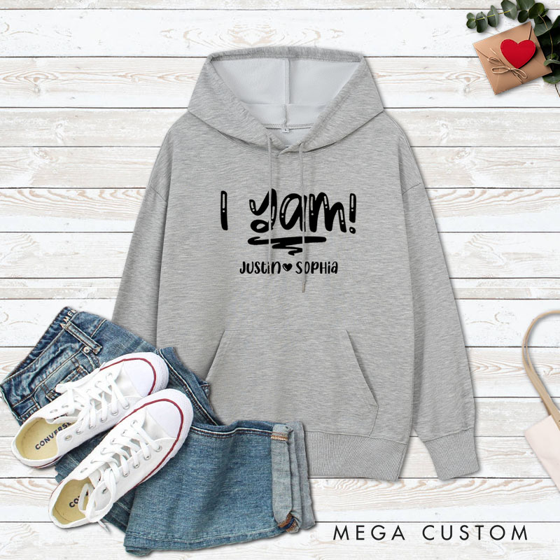 Personalized Couple Playful She's My Sweet Potato and Yam Hoodie Couple Thanksgiving Sweatshirt for Husband Wife Boyfriend Girlfriend