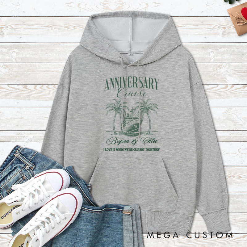 Personalized Anniversary Cruise Commemorative Hoodie Husband Wife Anniversary Outfit for Couple Anniversary Hoodie for Her Him