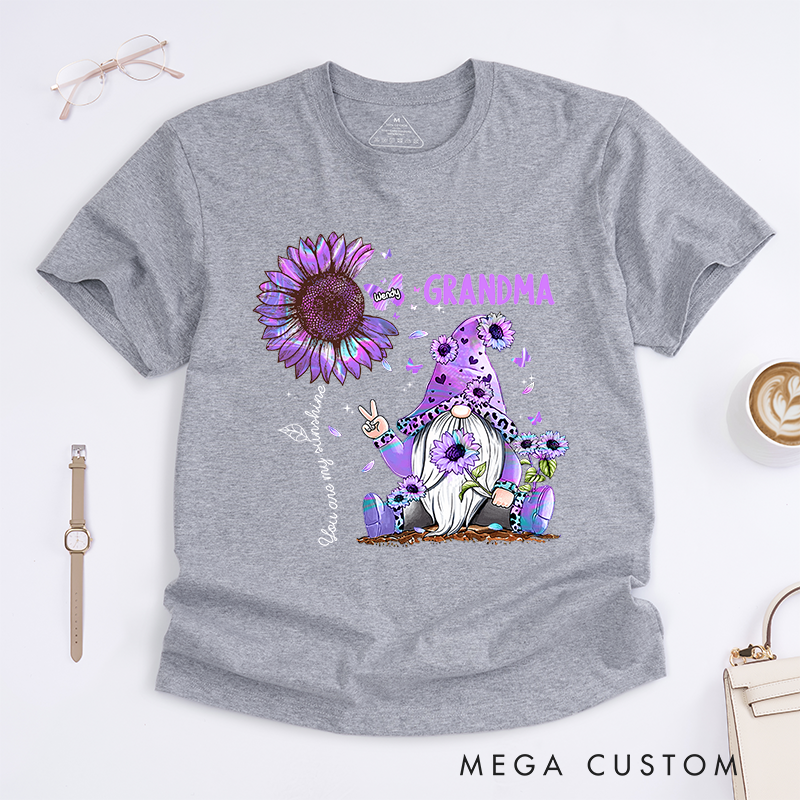 Personalized Hologram Sunflower Grandma You are My Sunshine Nana Classic T-shirt
