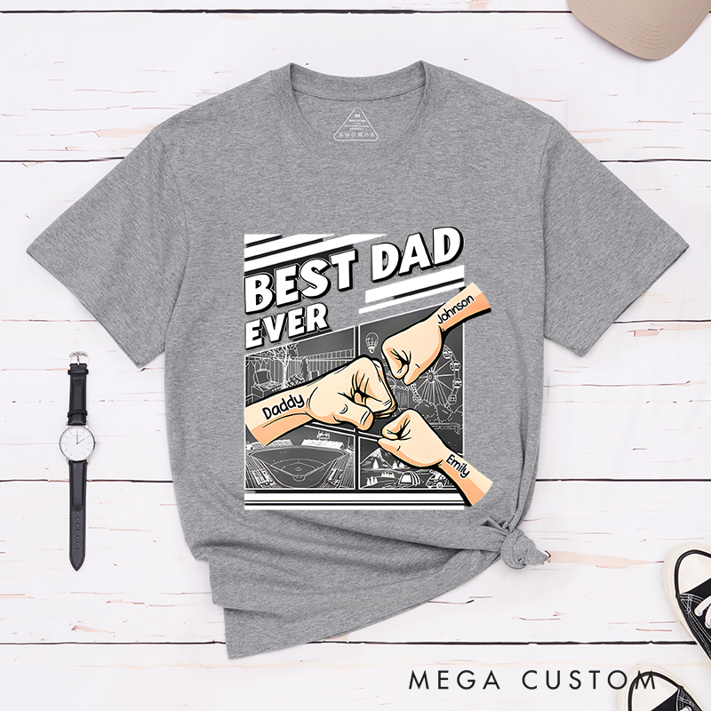Personalized Best Dad Ever Fist Design Classic T-shirt