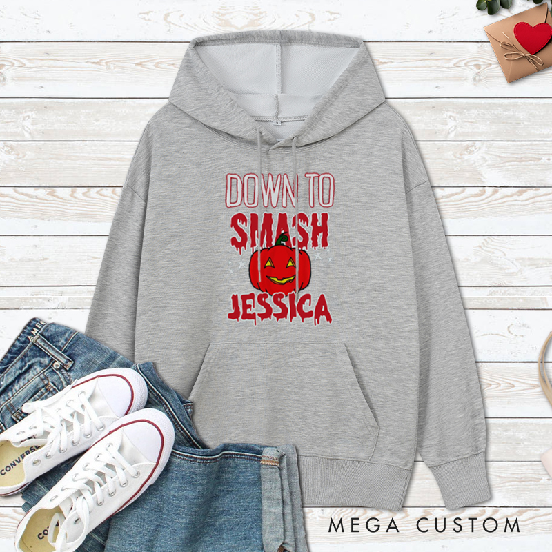 Personalized Just the Tip and Down to Smash Halloween Couple Hoodie