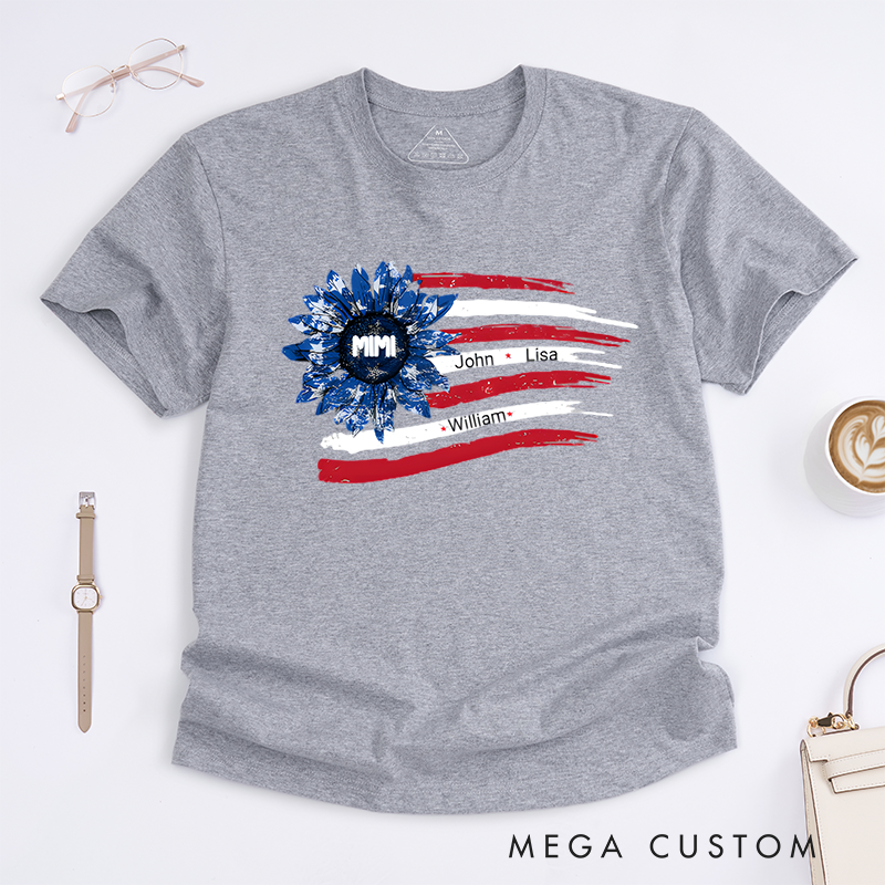 Personalized a Gift from Above Flowers and National Flag Design Classic T-shirt