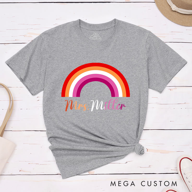 Personalized LGBTQ Couple T-Shirts LGBTQA+ Lesbian Matching Shirt for Pride Month LGBTQ Lesbian Wedding Tee for Gay