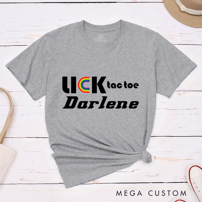 Personalized LGBTQ Lesbian Couple Matching T-Shirt Funny Rock Paper Scissors Tic Tac Toe Couple T-Shirts for Lesbian LGBTQA+ Tee