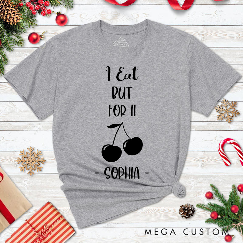 Personalized Couple I Drink But for III Beer Christmas T-Shirt Couple I Eat But for II Cherries Matching T-Shirt for Husband Wife Boyfriend Girlfriend