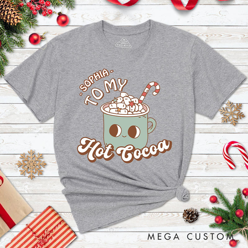 Personalized Couple You’re the Marshmallows Christmas T-Shirt Couple To My Hot Cocoa Matching Shirt for Husband Wife Boyfriend Girlfriend Tee Tops