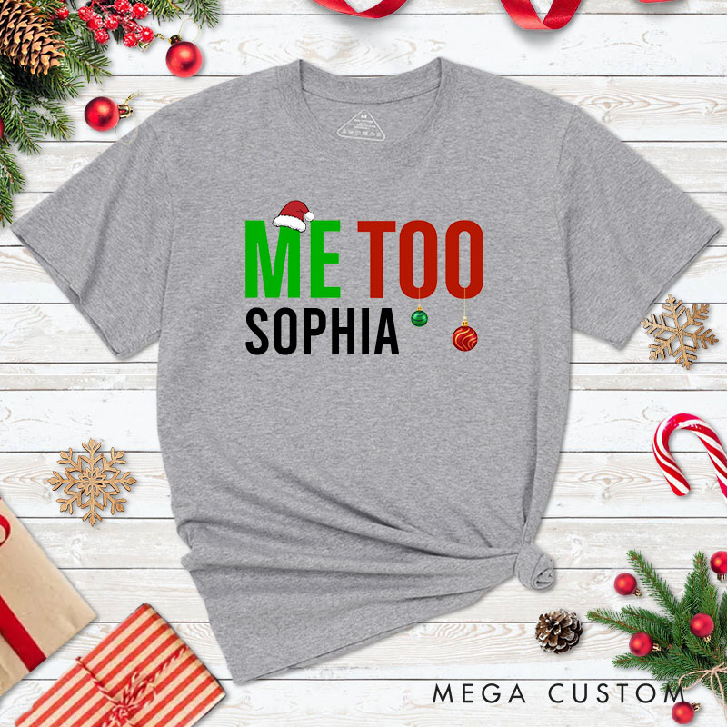 Personalized Couple TBH I'm Liking These Shirts and Me Too Christmas T-Shirt Couple Xmas Matching T-Shirt for Husband Wife Boyfriend Girlfriend Tees