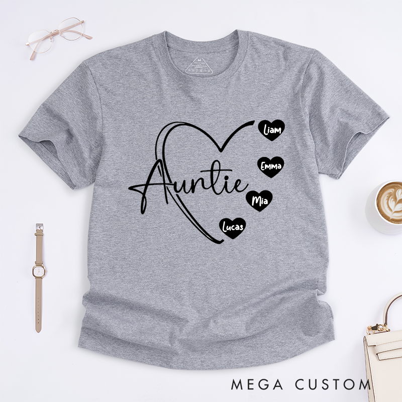 Personalized a Gift Auntie Heart Design Classic T-shirt