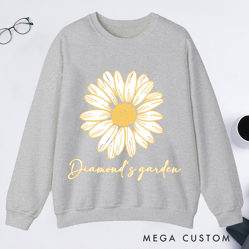 Personalized Daisy Classic Sweatshirts Wildflower Sweatshirt Gardener Sweatshirt with Name Plant Lover Gift Gardening Gift Gardener Gift