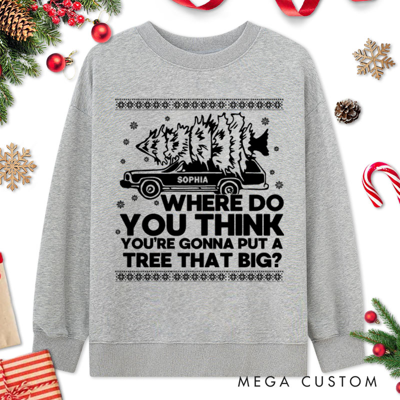 Personalized Couple Playful Bend Over and I Will Show You Sweatshirt Couple Xmas Matching Crewneck Sweatshirt for Husband Wife Boyfriend Girlfriend