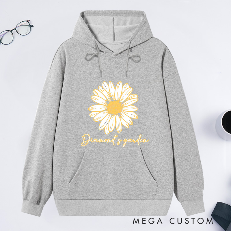 Personalized Daisy Classic Hoodies Custom Flower Hoodies with Name Plant Lover Gift Gardening Lover Gift for Gardener Gift