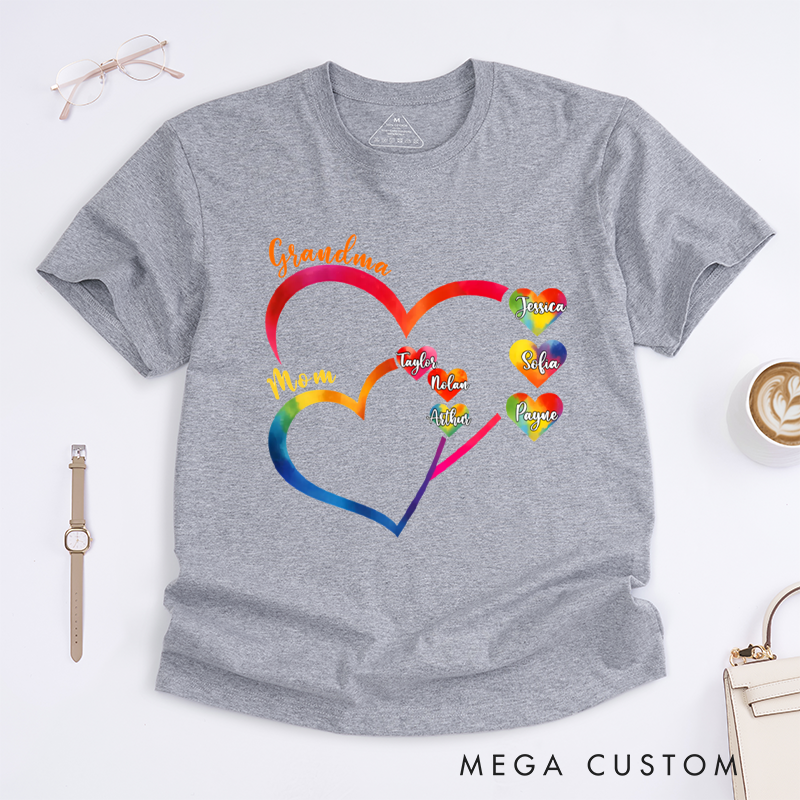 Personalized Generations Linked by Love Classic T-Shirt Gift for Mom Grandma