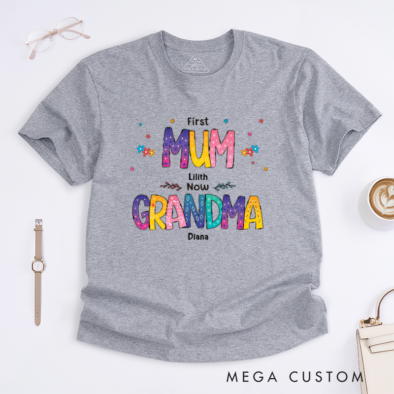 Personalized Color of Love First Mom Now Grandma Classic T-Shirt Mother's Day Gift