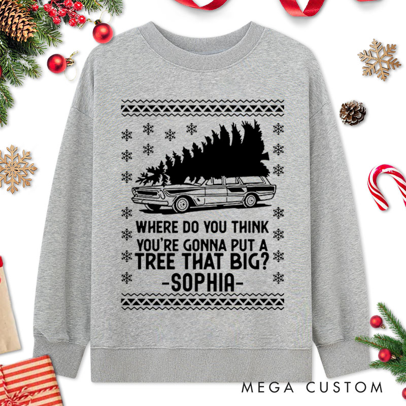 Personalized Couple Bend Over and I'll Show You Sweatshirt Xmas Truck Ugly Sweater Couple Matching Sweatshirt for Husband Wife Boyfriend Girlfriend