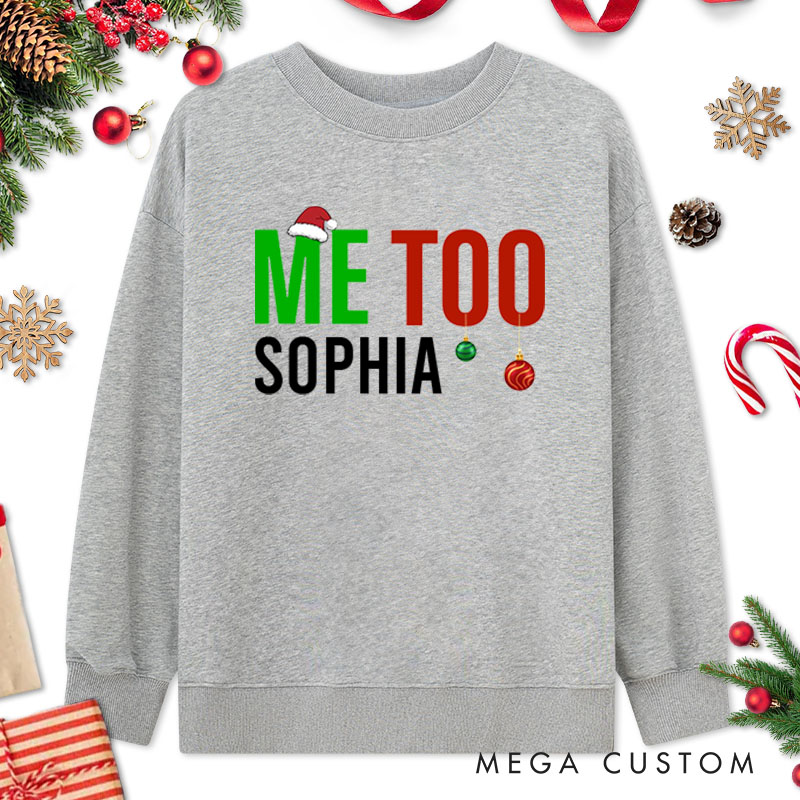 Personalized Couple TBH I'm Liking These Shirts and Me Too Christmas Sweatshirt Couple Xmas Matching Sweatshirt for Husband Wife Boyfriend Girlfriend