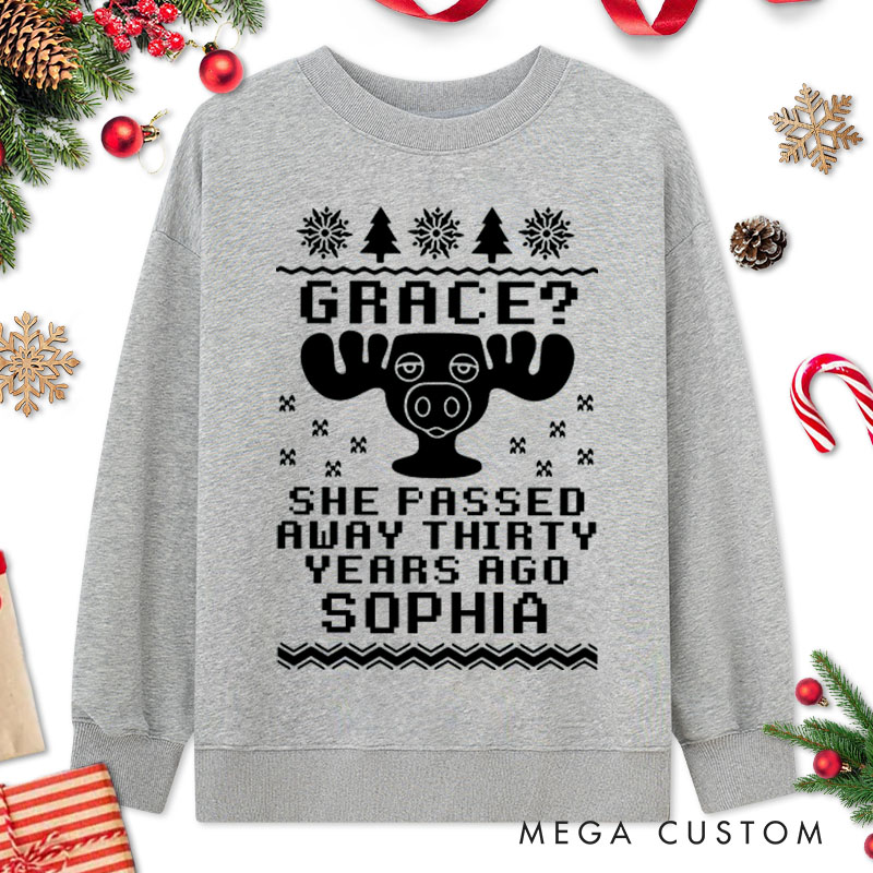 Personalized Couple They Want You to Say Grace the Blessing Christmas Sweatshirt Xmas Matching Sweatshirt for Husband Wife Boyfriend Girlfriend