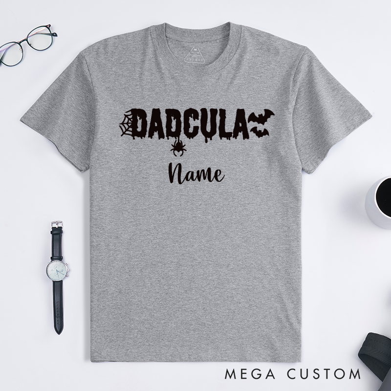 Personalized Halloween Momster and Dadcula Spooky Design Classic T-shirt