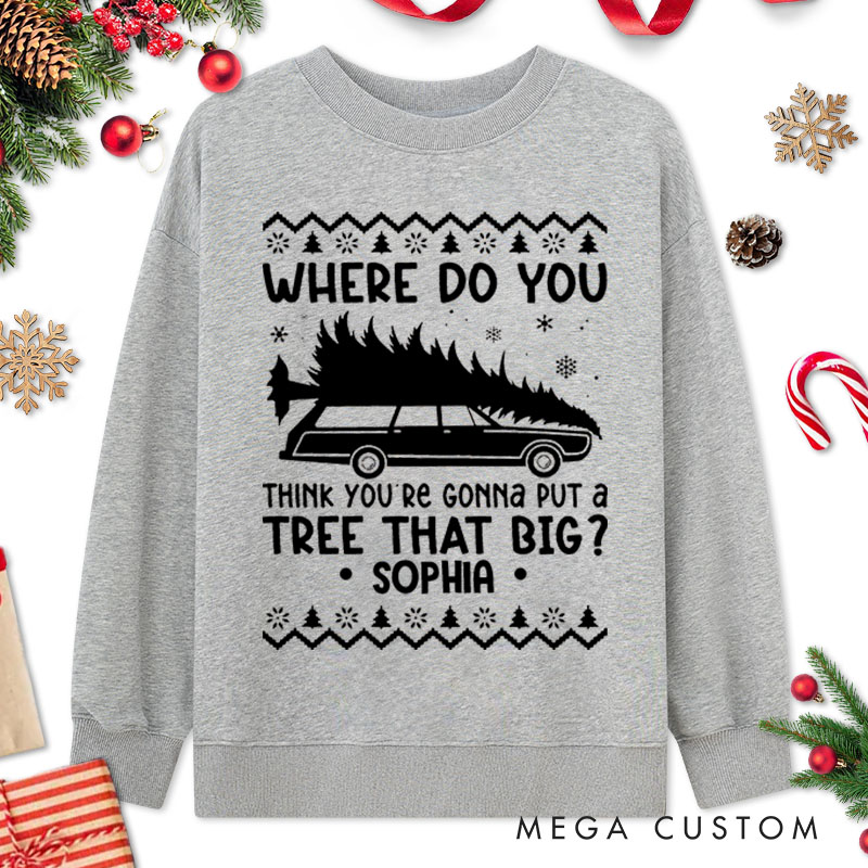 Personalized Couple Bend Over And I’ll Show You Xmas Sweatshirt Christmas Ugly Sweater with Snowflake Sweatshirt for Husband Wife Boyfriend Girlfriend