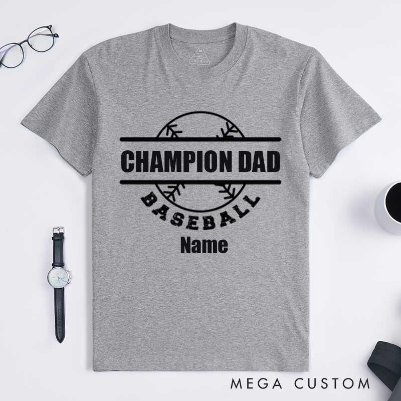 Personalized Father's Day Gift Baseball Champion Dad Fashion Design Classic T-shirt
