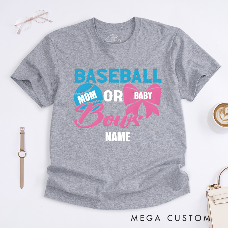 Personalized Mother's Day Gift Baseball or Bows Design Classic T-shirt