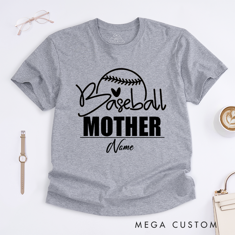 Personalized Cute Baseball Mother's Day Gift Heart Design Classic T-shirt