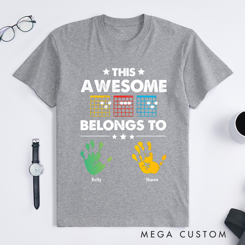 Personalized this Awesome Dad Belongs to Guitarist Style Classic T-Shirt