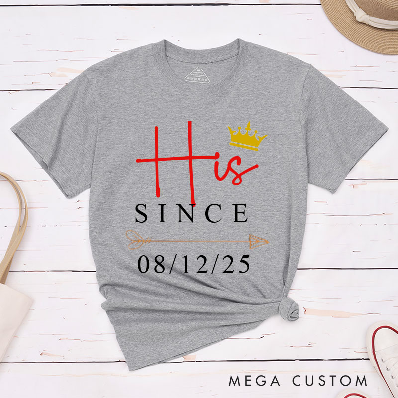 Personalized Couple Anniversary T-Shirt His & Hers Royal Love Anniversary Shirts Boyfriend Girlfriend Anniversary Tees for Couple