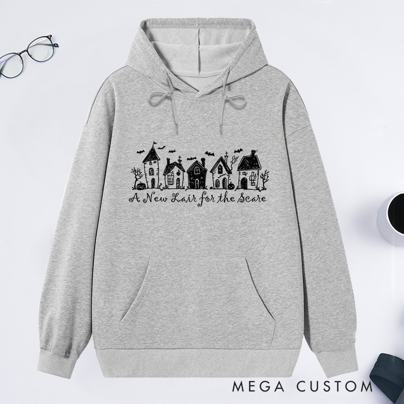 Personalized Cute Haunted House Sweatshirt Halloween Party Hoodie Spooky Season Sweatshirt Halloween Housewarming Gift